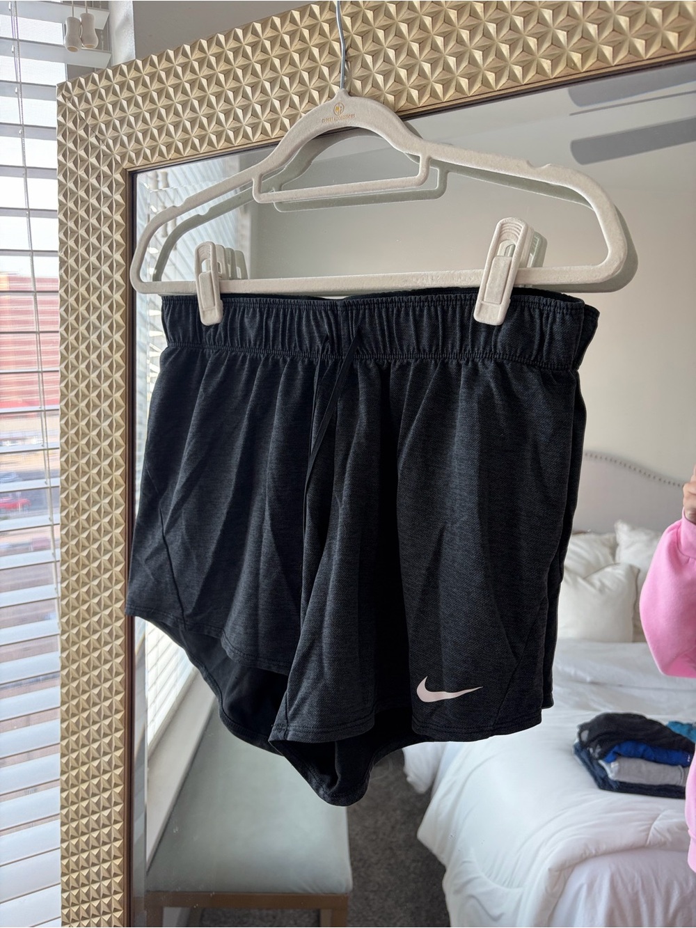 Nike Women's Black Athletic Running Shorts with Swoosh